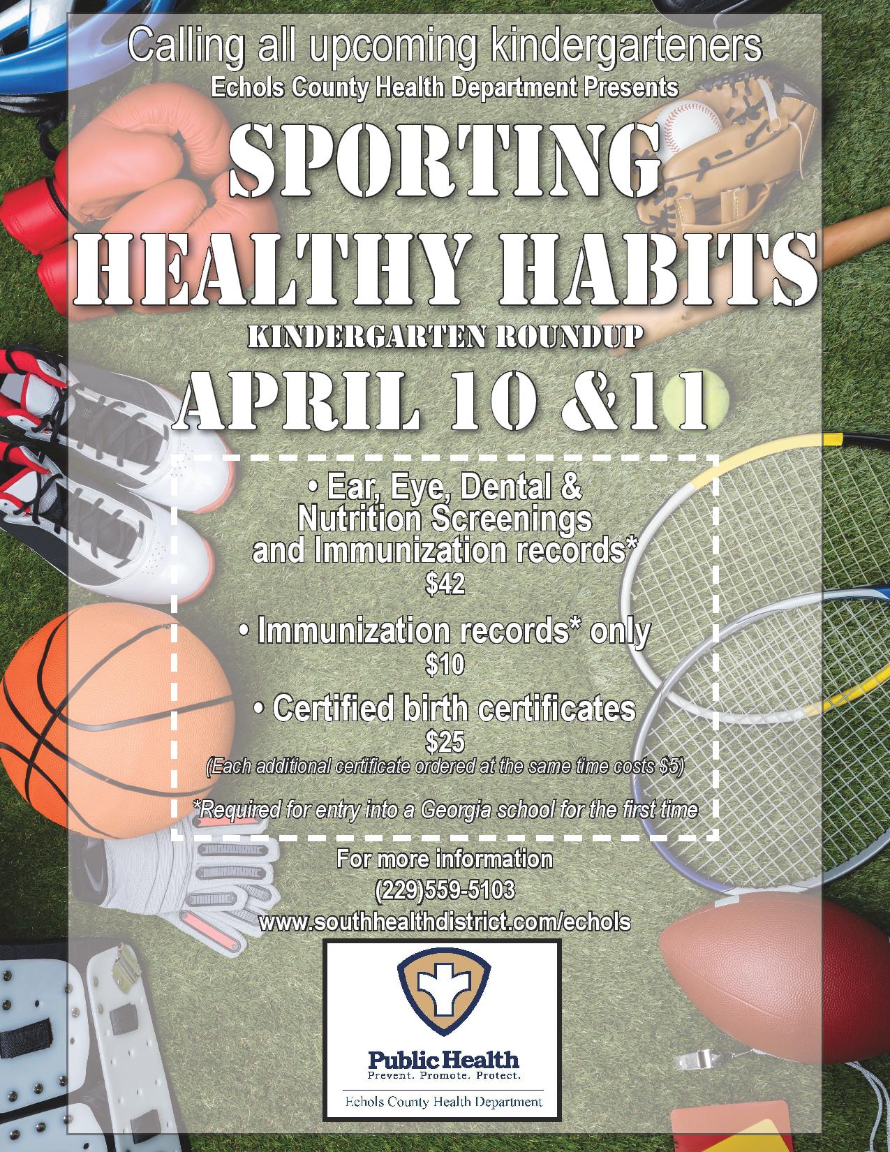 Start “Sporting Healthy Habits” at Kindergarten Roundup